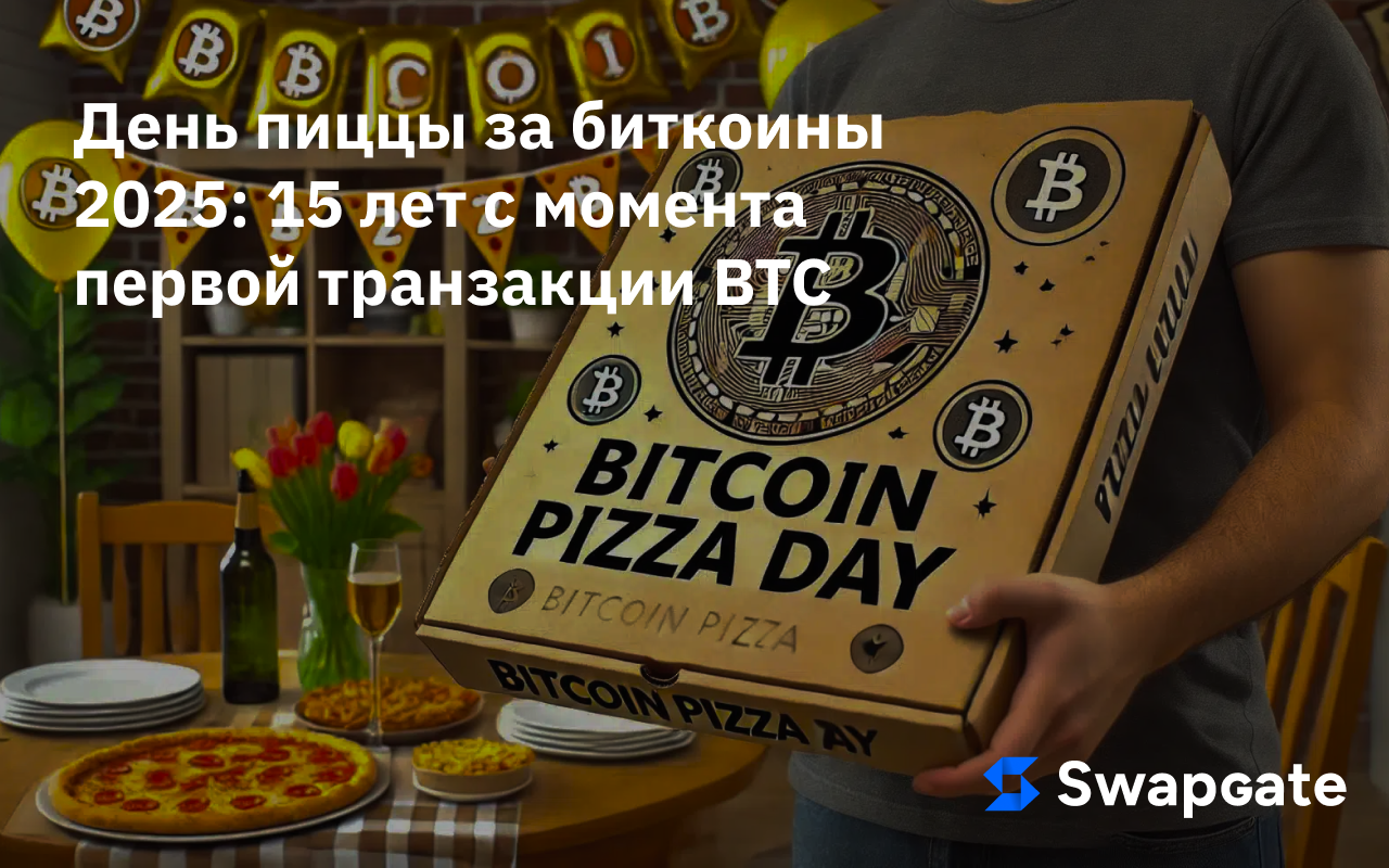 День пиццы за биткоины 2025: 15 лет с момента первой транзакции BTC